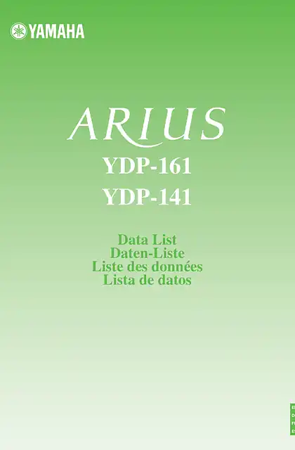 yamaha雅马哈YDP-161_141 Data List